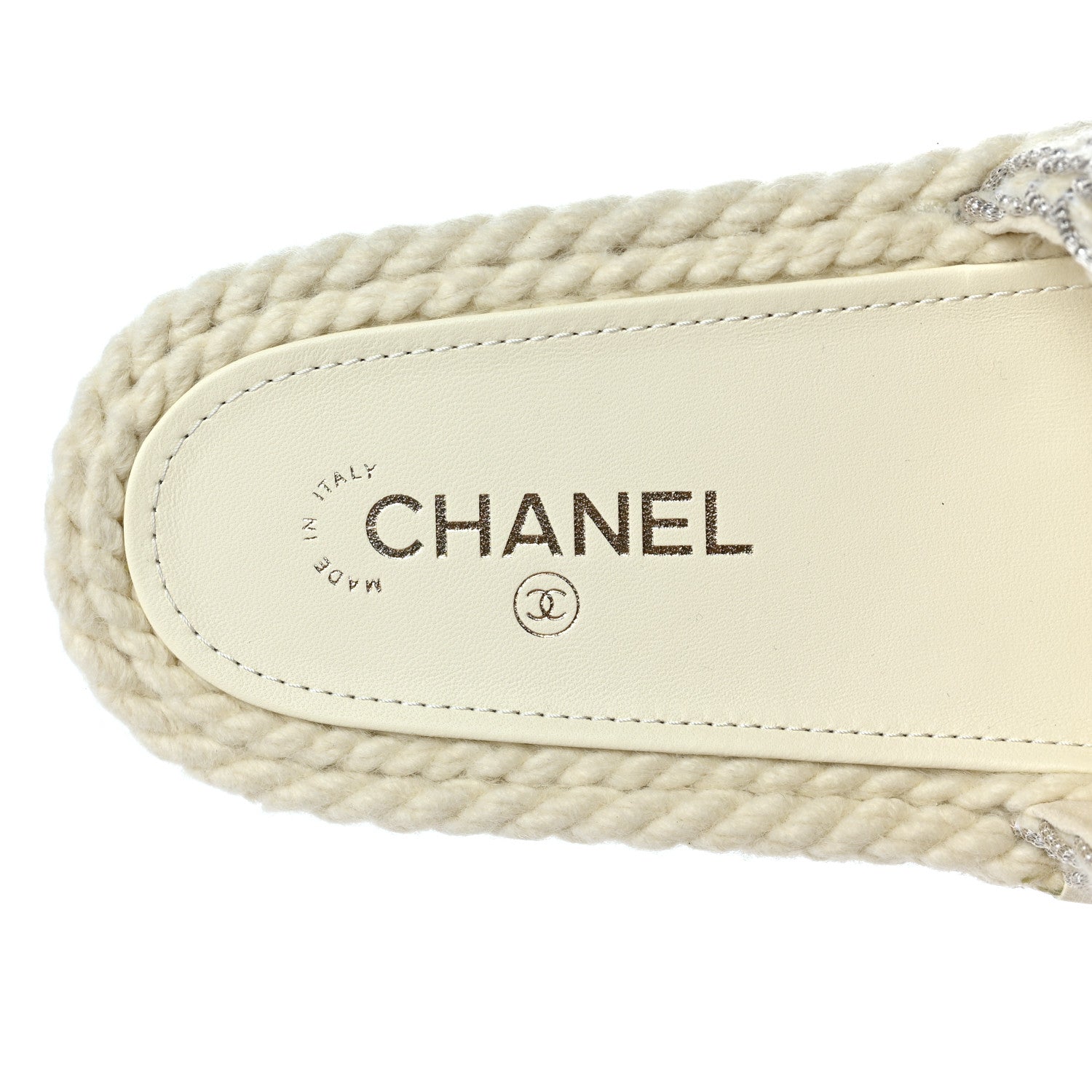 Chanel Braided Knit CC Mules 41 Ecru 7 of 9