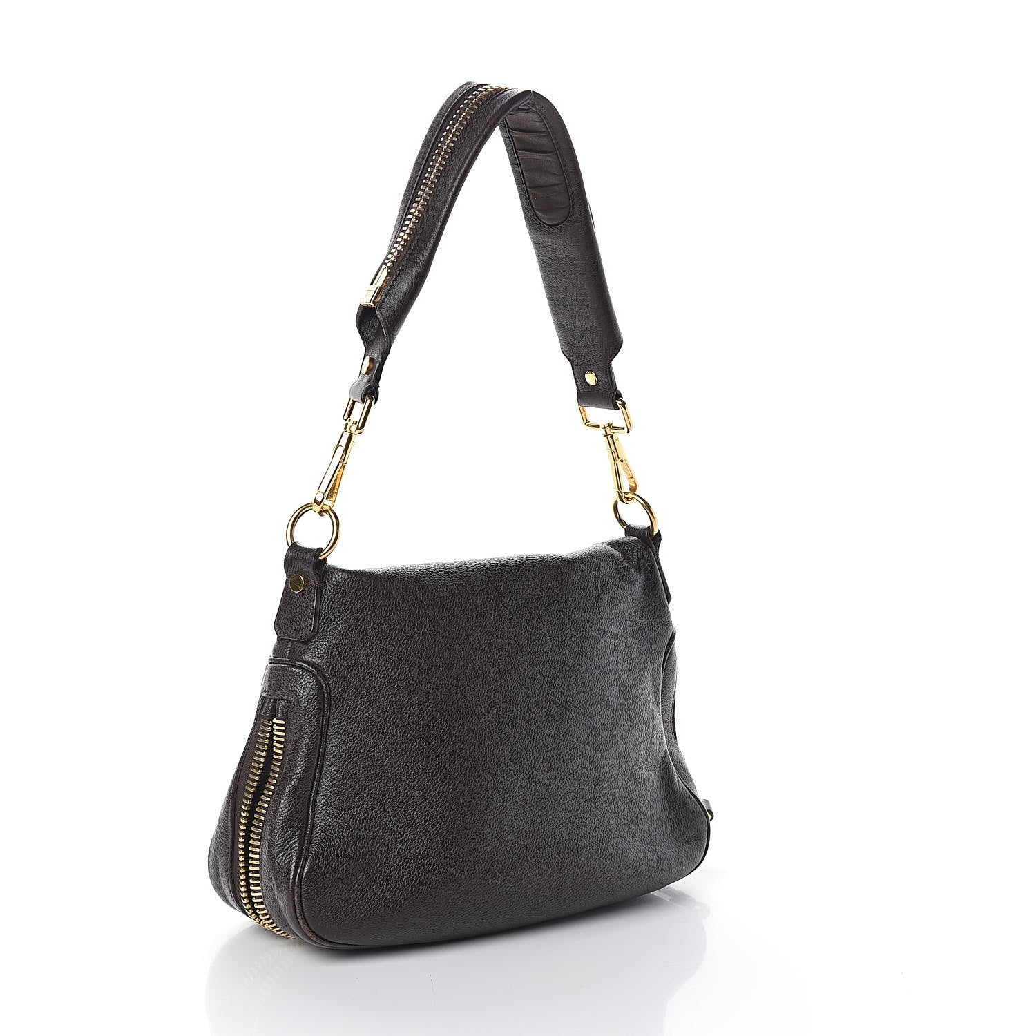 Tom Ford Grained Calfskin Medium Jennifer Dark Brown 3 of 10