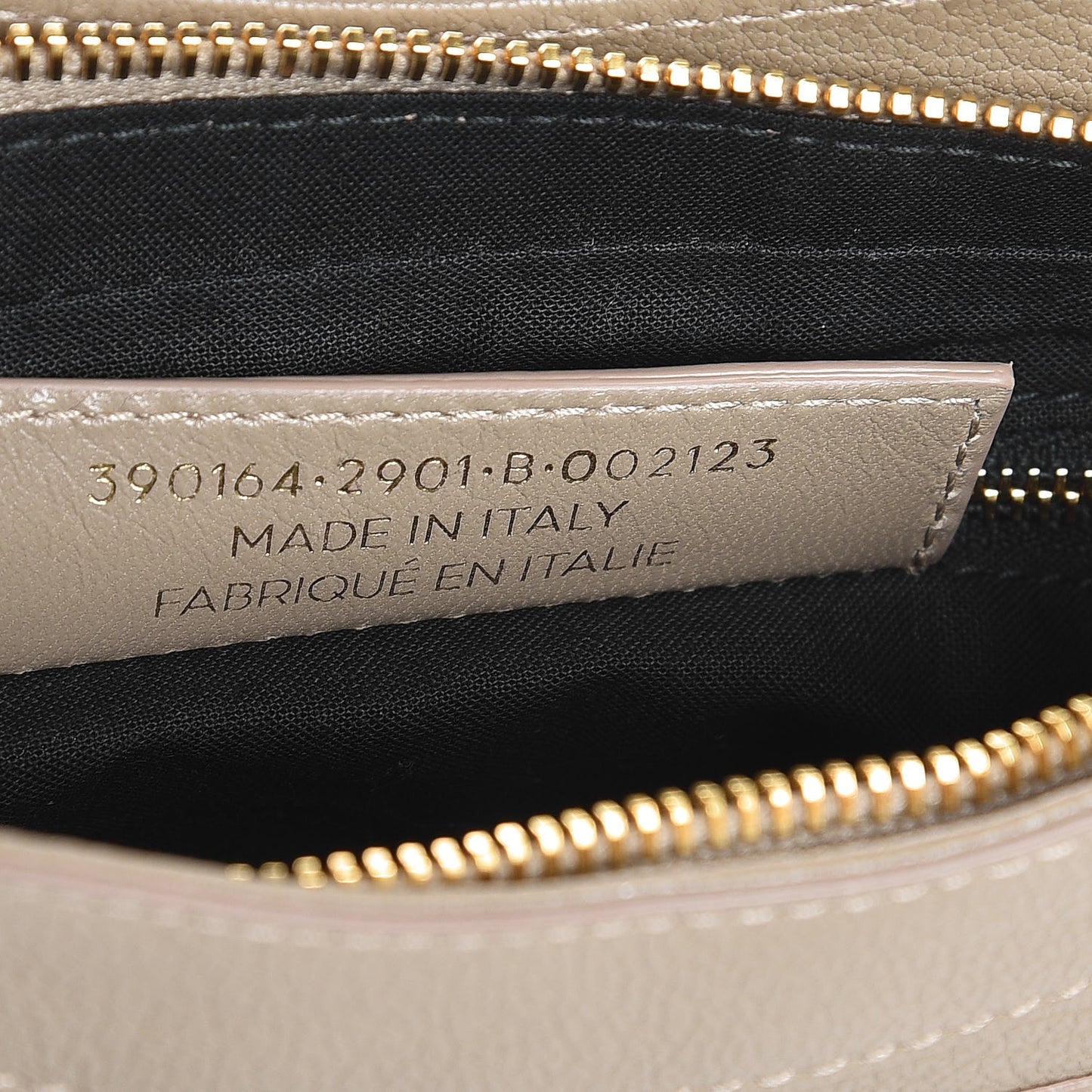 Chevre Gold Metallic Edge Hardware Hip Beige Latte