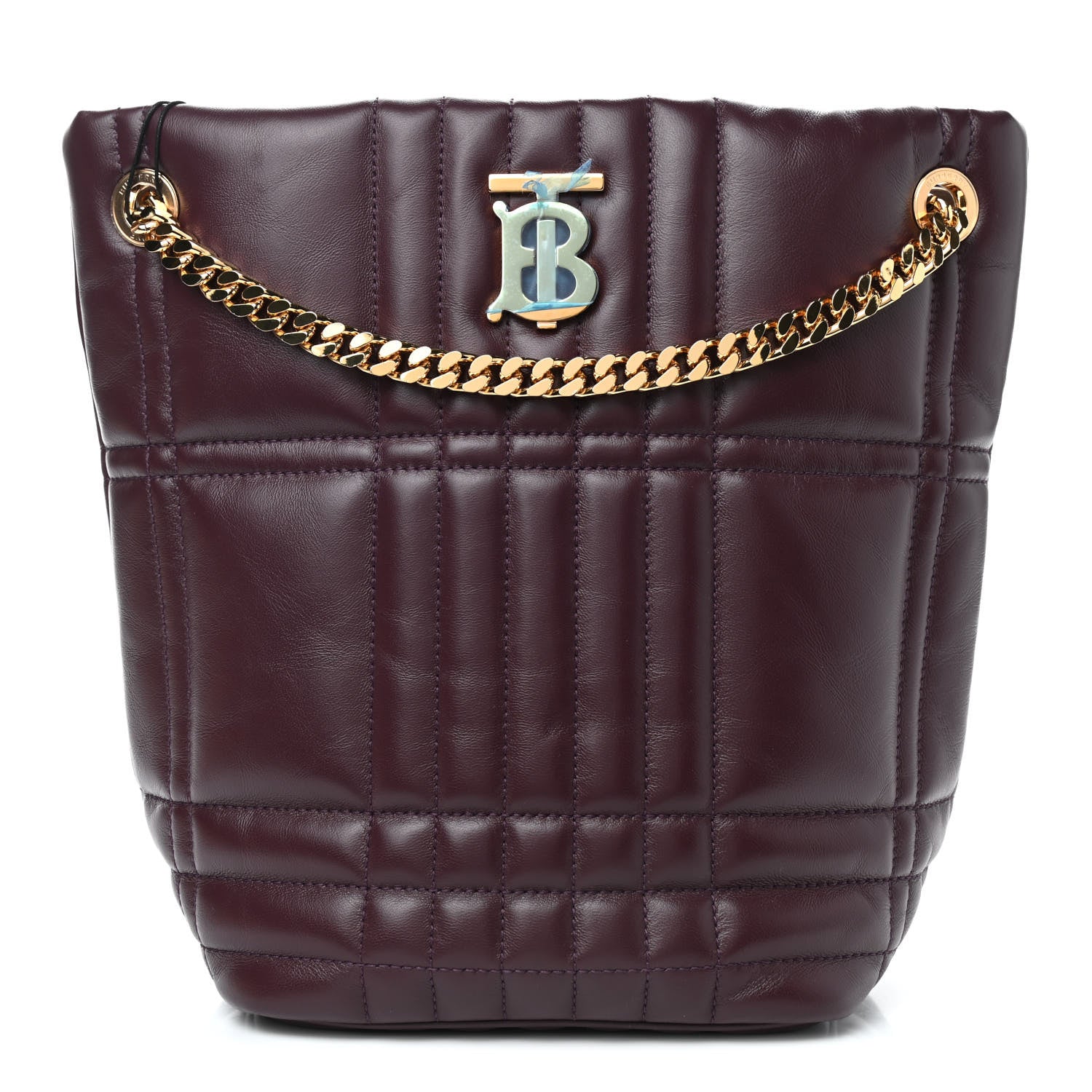 Burberry Lambskin Quilted Small Lola Bucket Bag Deep Maroon 1 of 9