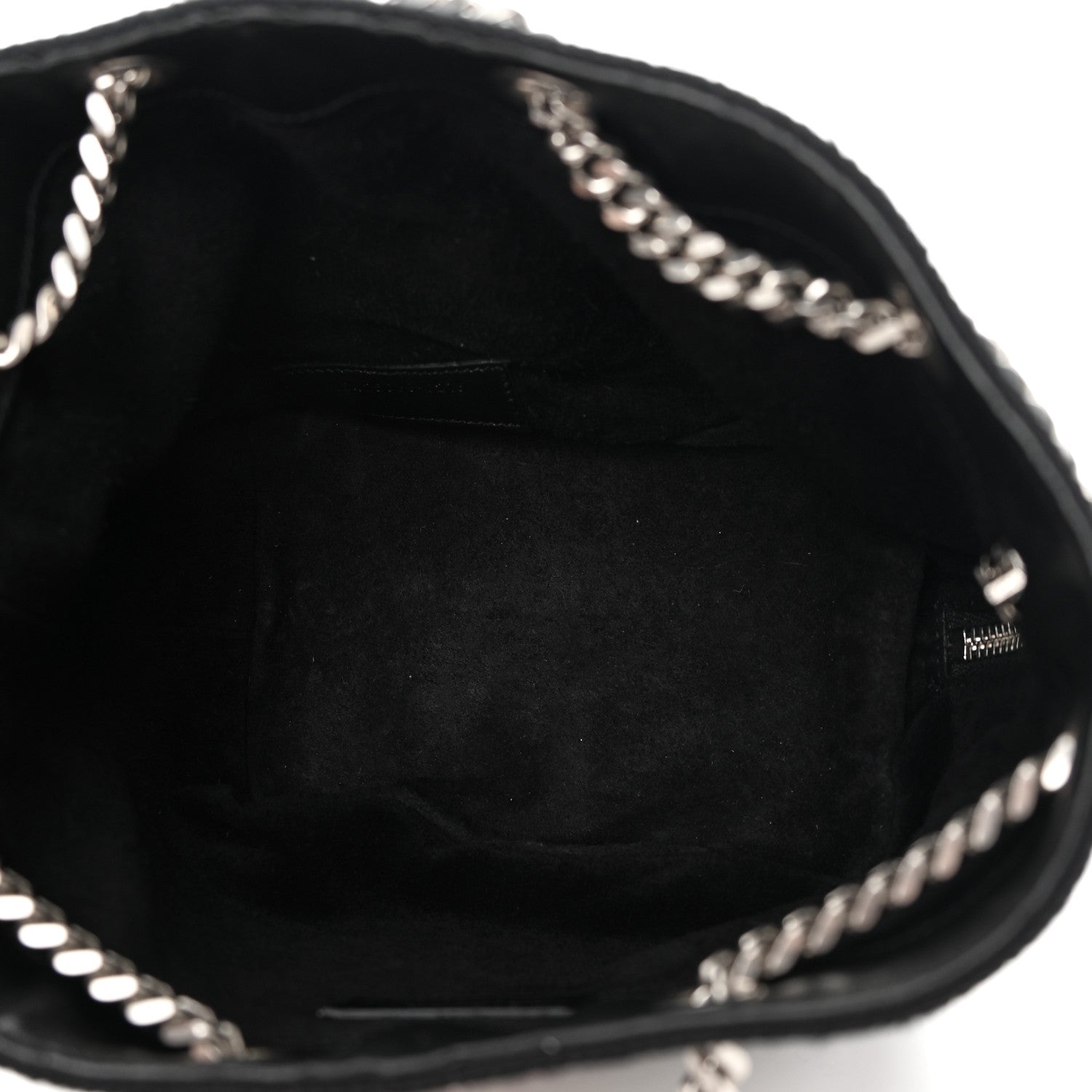 Saint Laurent Woven Wool Embroidered Baby Emmanuelle Bucket Bag Black 5 of 13