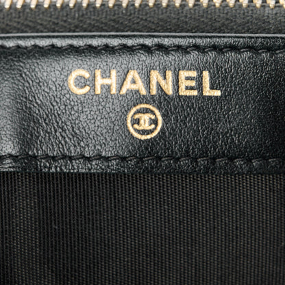 Chanel Caviar Chevron Small Boy Clutch With Chain Black 8 of 14