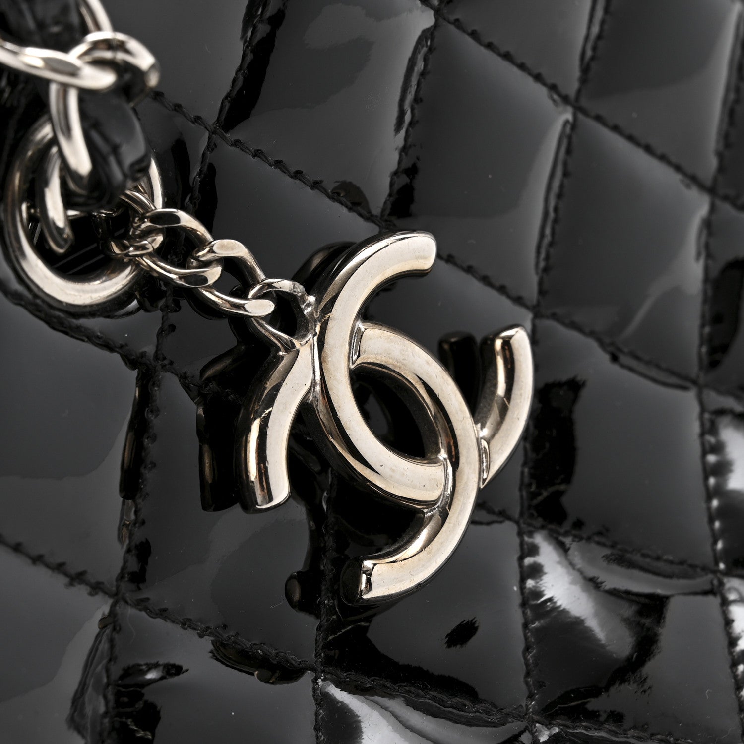 Chanel Patent Quilted Medium Just Mademoiselle Black 12 of 16