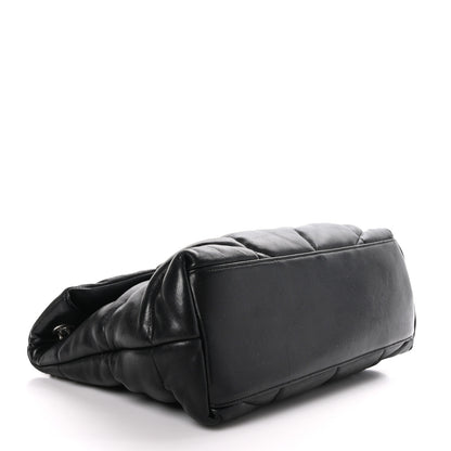 Saint Laurent Lambskin Quilted Medium Loulou Puffer Monogram Chain Satchel Black 4 of 9