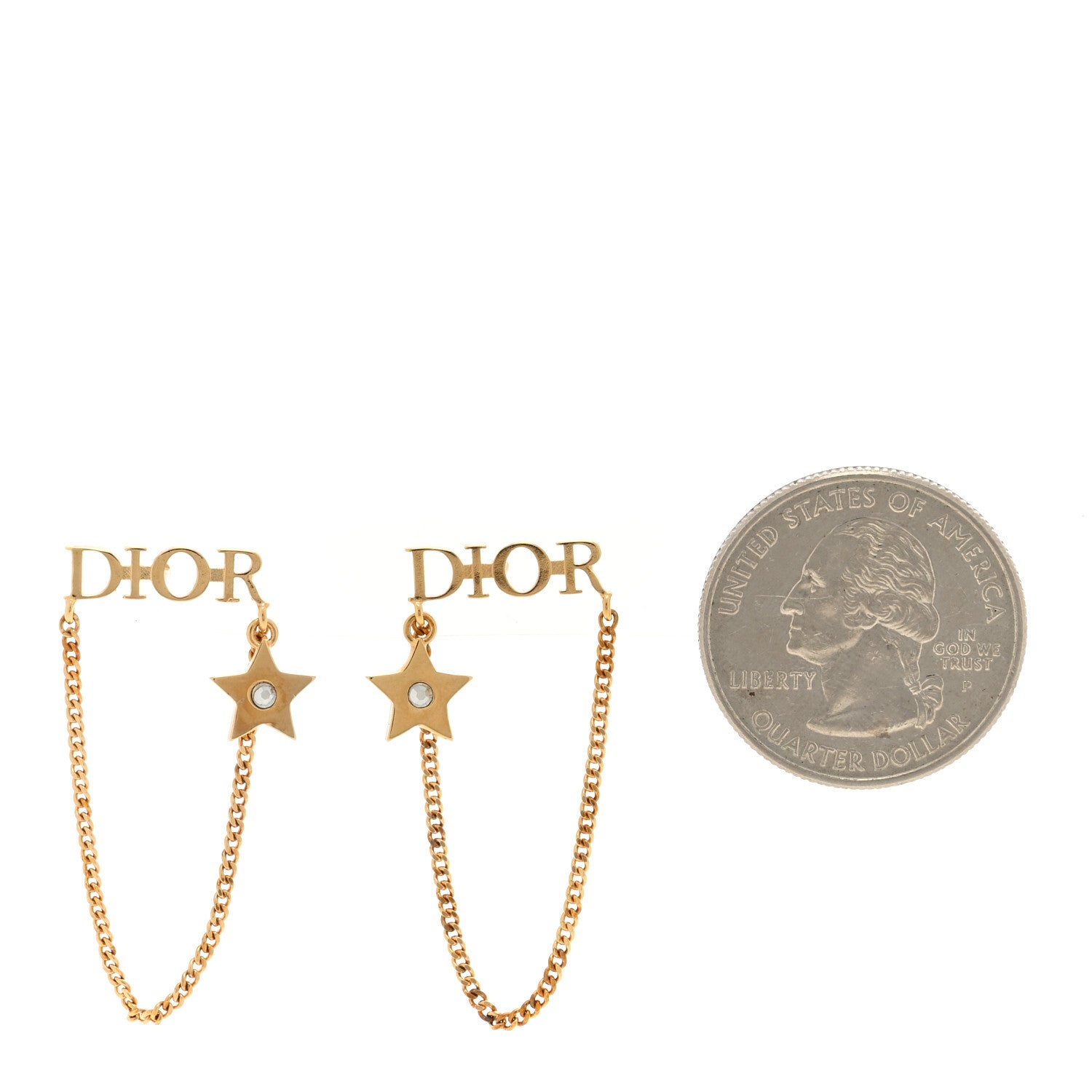 Christian Dior Metal Chain Star Dio(r)evolution Earrings Gold 2 of 3