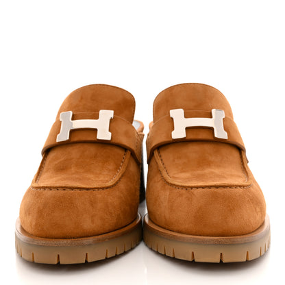 Hermes Suede Goatskin Flore 60 Mules 35 Brun Amourette 2 of 9