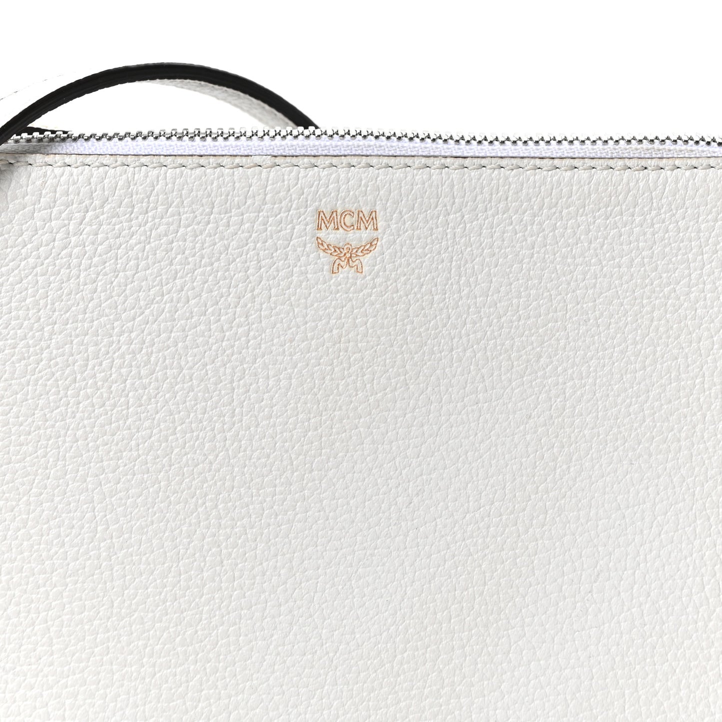 Grained Calfskin Milla Double Crossbody Bag White