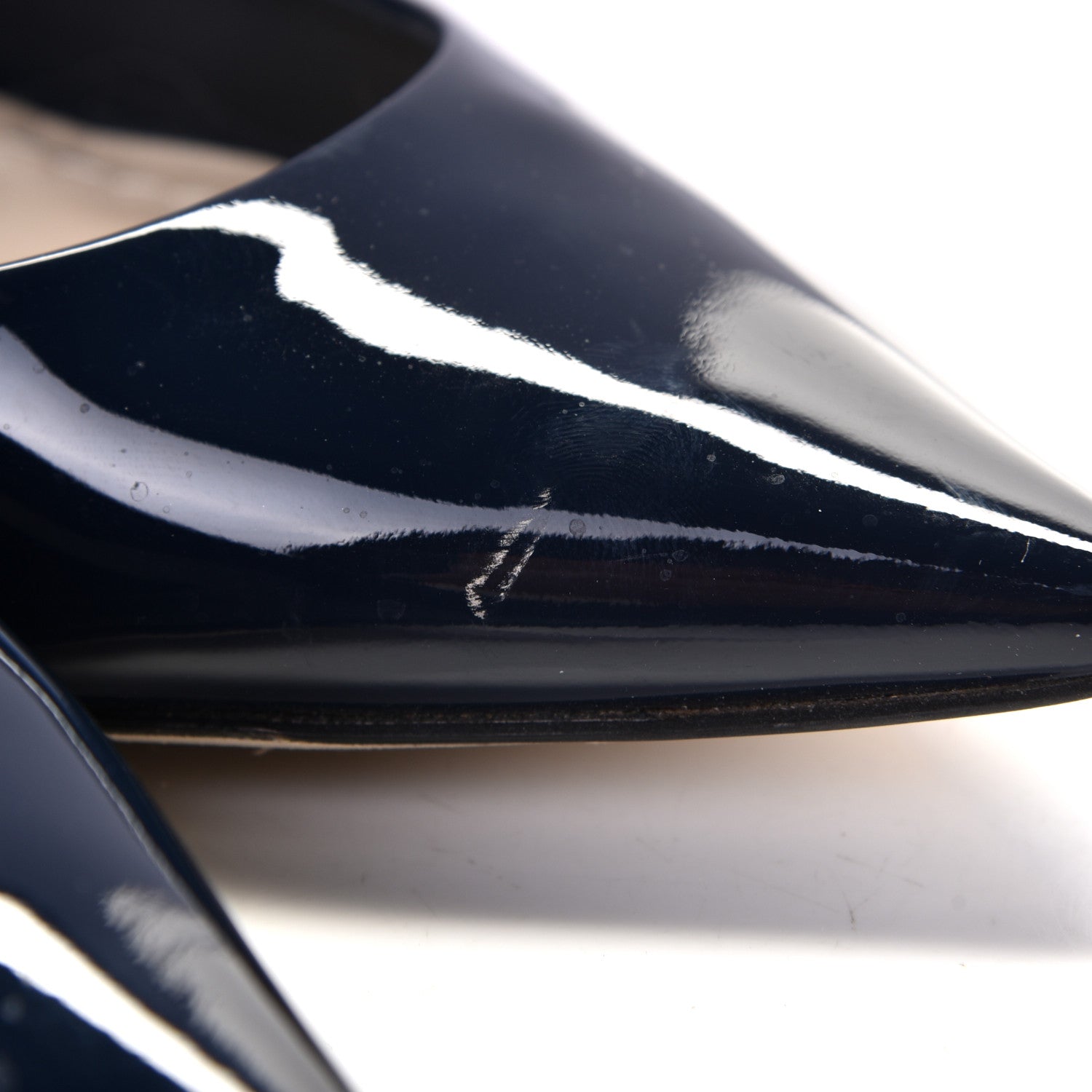 Christian Dior Patent Dioressence Pointed Toe 70mm Pumps 39.5 Marine 13 of 15