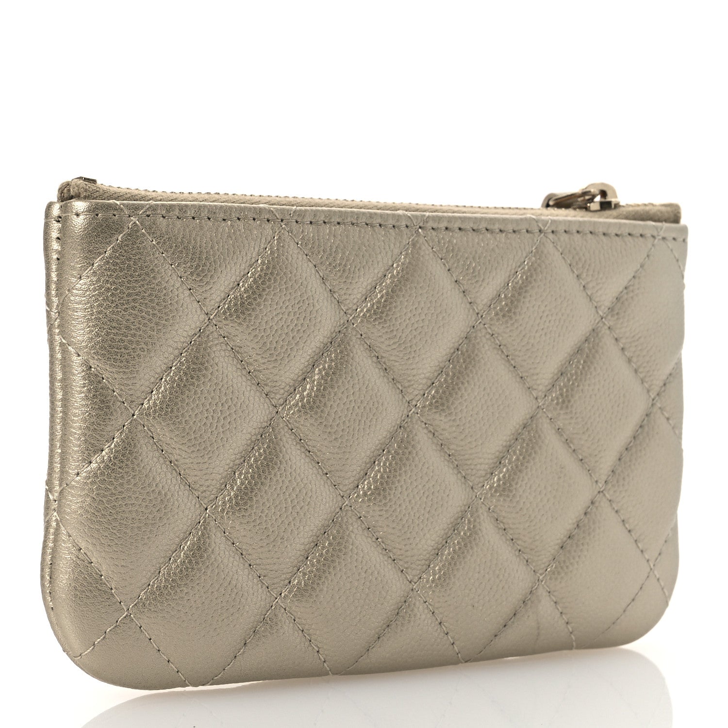 Chanel Metallic Caviar Quilted Small Cosmetic Case Gold 3 of 7