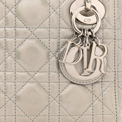 Christian Dior Metallic Lambskin Cannage Mini Lady Dior Silver 8 of 13