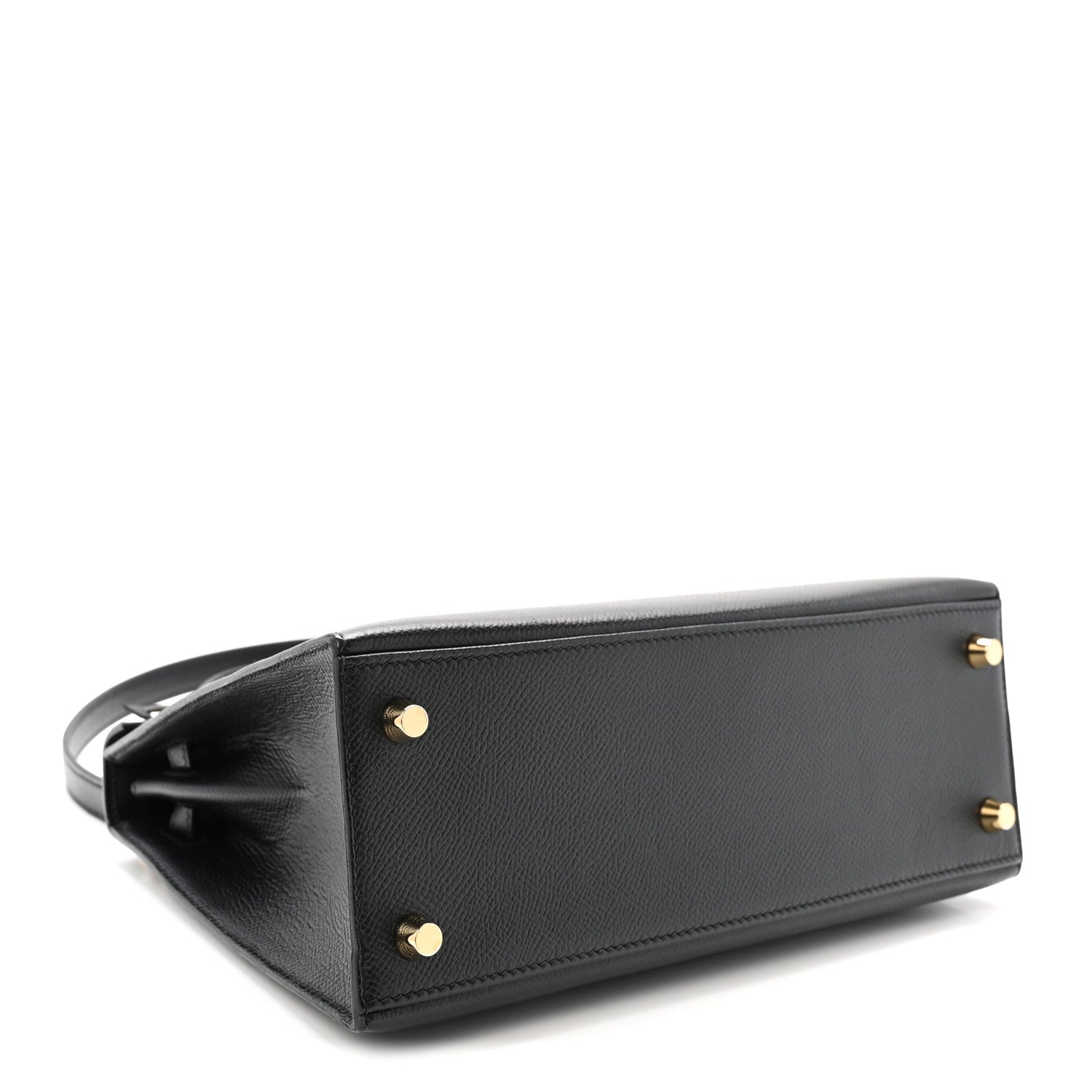 Hermes Epsom Horseshoe Kelly Sellier 25 Black Bleu Electrique 4 of 9