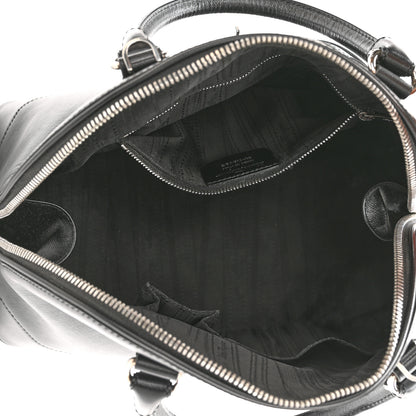 Salvatore Ferragamo Hammered Calfskin Darina Convertible Satchel Black 5 of 9