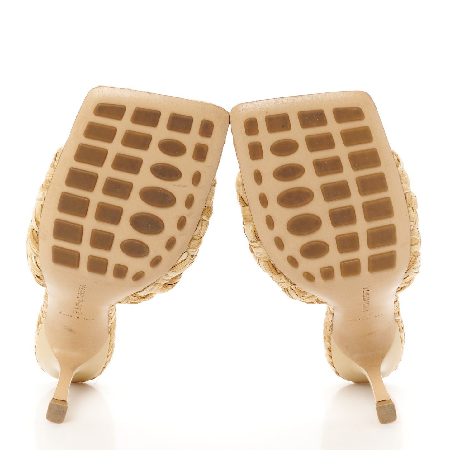 Raffia Twisted Intrecciato Stretch Mule Sandals 39 Macadamia