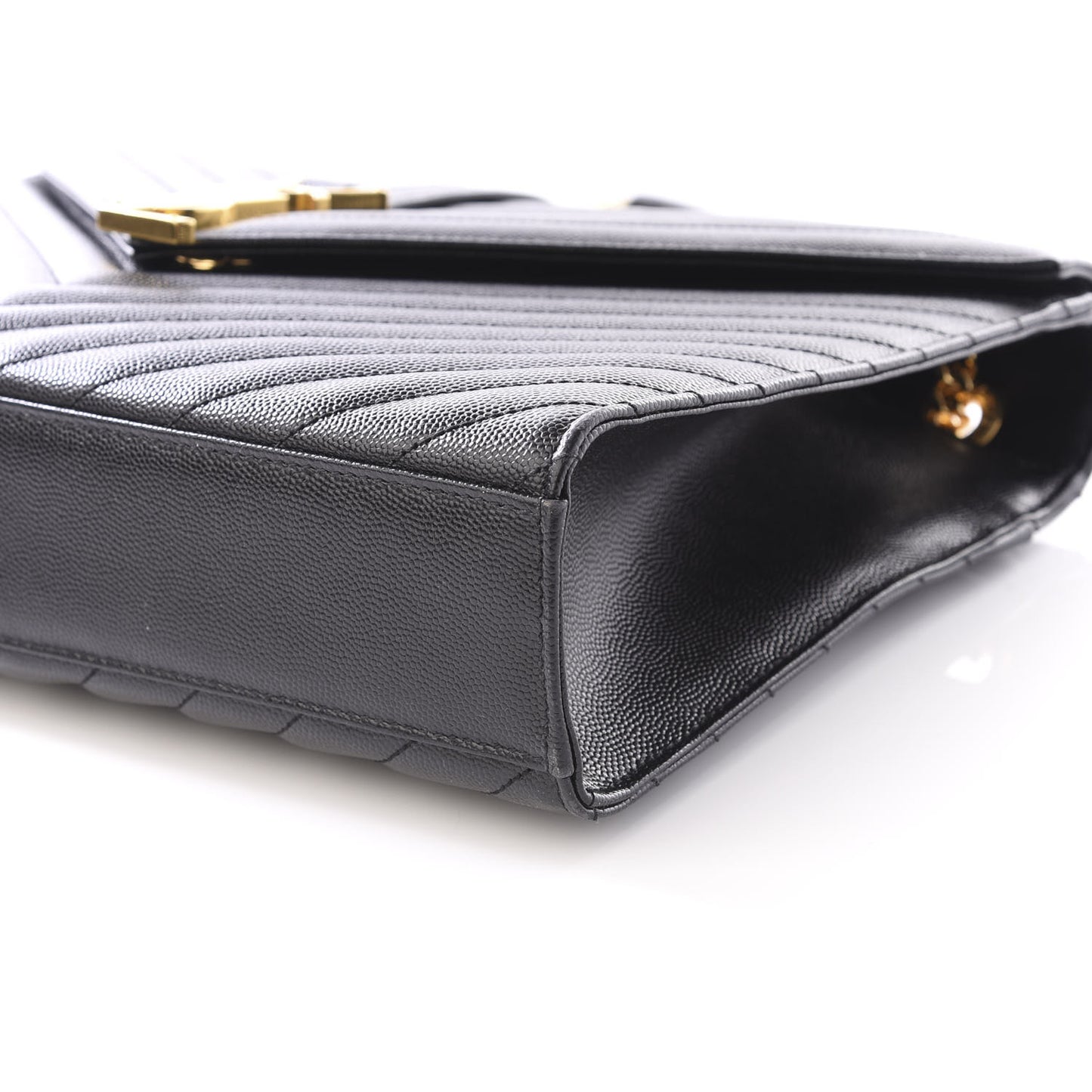 Grain De Poudre Matelasse Chevron Large Monogram Satchel Black