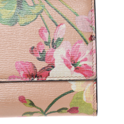 Gucci Calfskin Blooms Print Continental Wallet Pink Apricot Multicolor 10 of 12