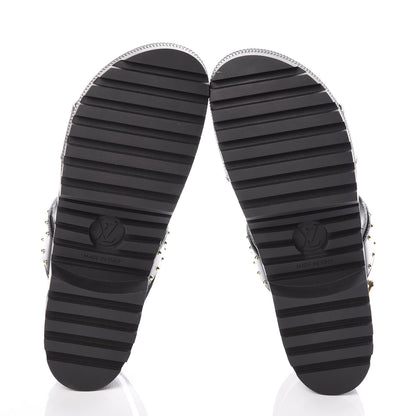Louis Vuitton Calfskin Monogram Laureate Platform Sandals 40 Black 5 of 8
