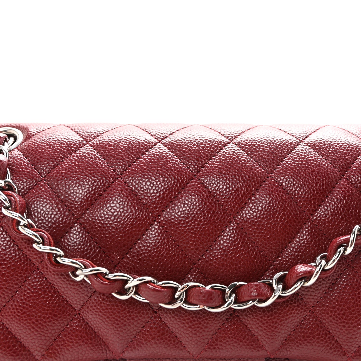 Chanel Caviar Quilted Medium Double Flap Burgundy 8 of 10