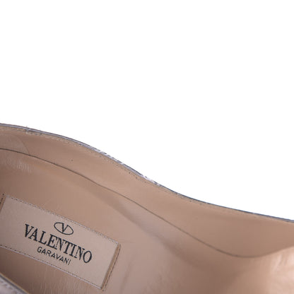 Valentino Garavani Patent Tan-Go Mary Jane 100mm Pumps 37.5 Silver 9 of 13