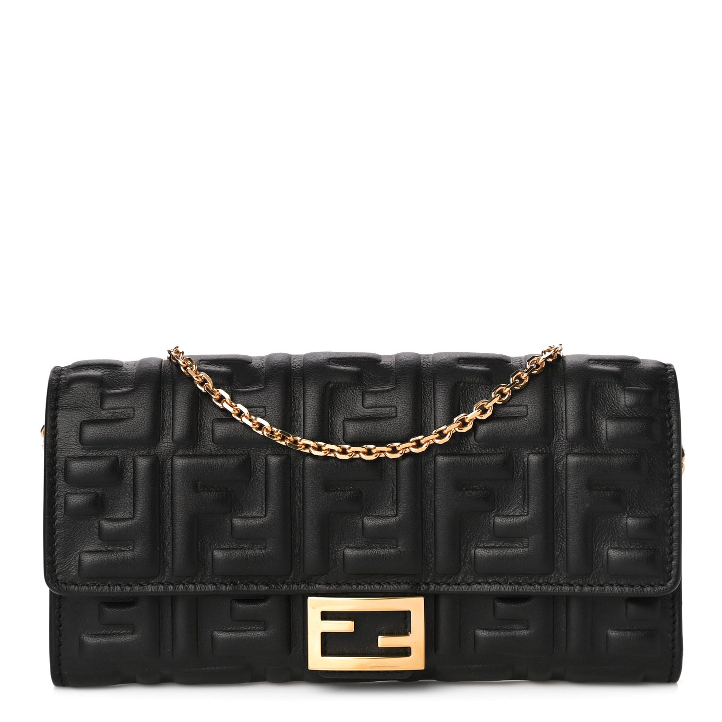 Nappa Matisse FF Embossed Continental Wallet On Chain Black