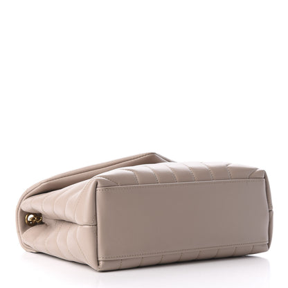 Saint Laurent Calfskin Y Quilted Monogram Small Loulou Chain Satchel Light Natural 4 of 9