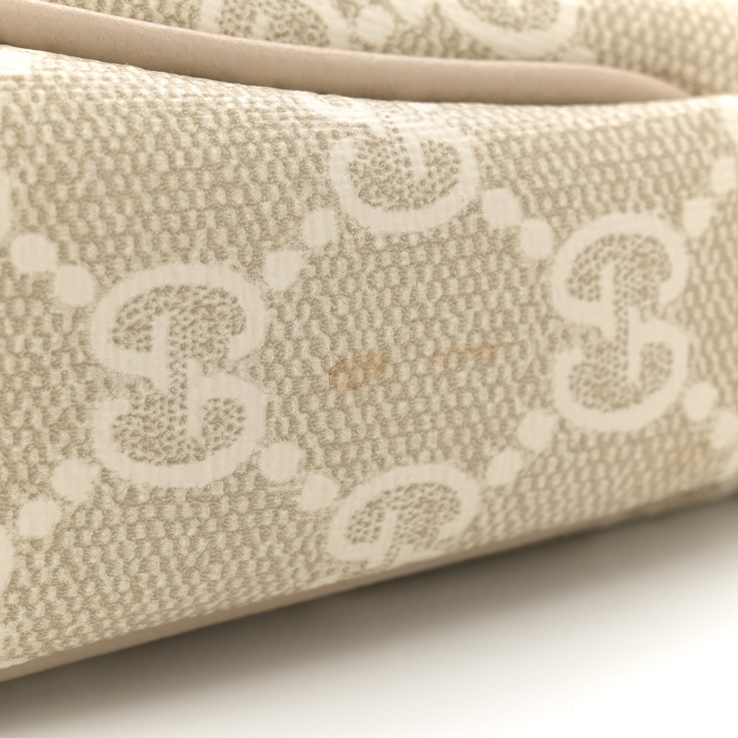 GG Supreme Monogram Textured Dollar Calfskin Small Ophidia Hobo Beige Mystic White Oatmeal
