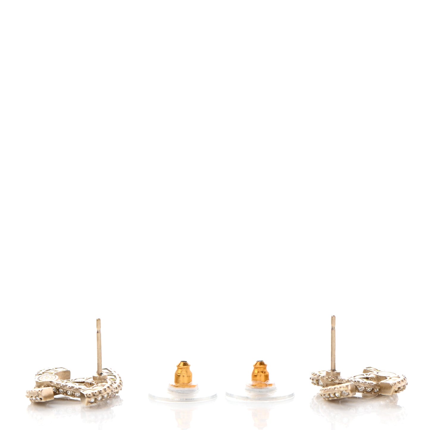 Crystal Timeless CC Earrings Light Gold