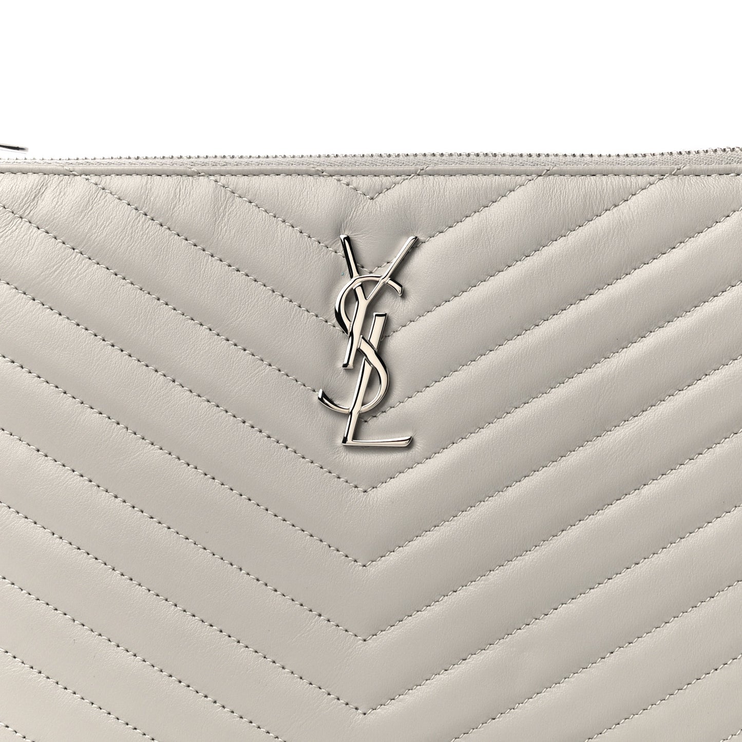 Calfskin Matelasse Chevron Monogram A5 Wristlet Granite