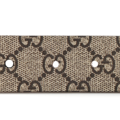 Gucci GG Supreme Monogram Selleria Calfskin Bee 35mm Belt 110 44 Beige Ebony Multicolor Cocoa 6 of 8