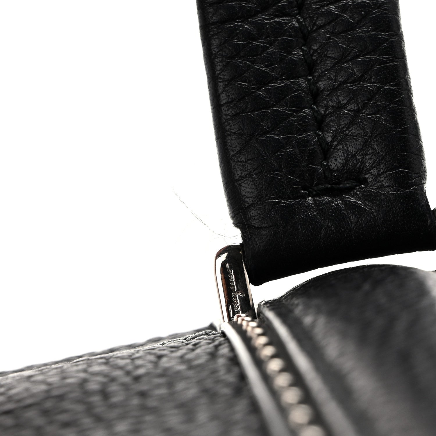 Salvatore Ferragamo Calfskin Studded Firenze Briefcase Black 14 of 18