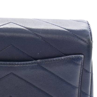Chanel Lambskin Chevron Mini Coco Envelope Flap Navy 9 of 13