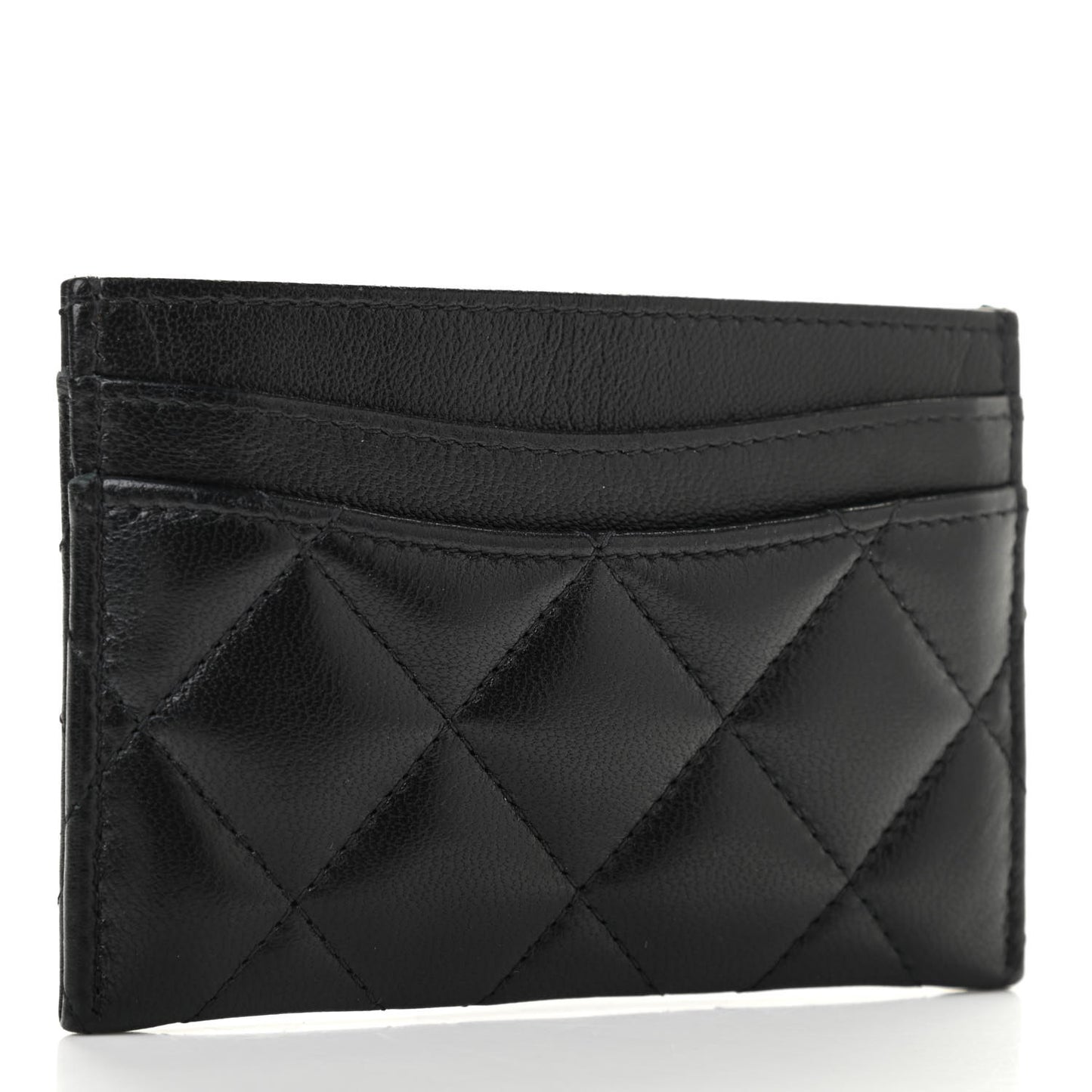 Lambskin Quilted Card Holder So Black