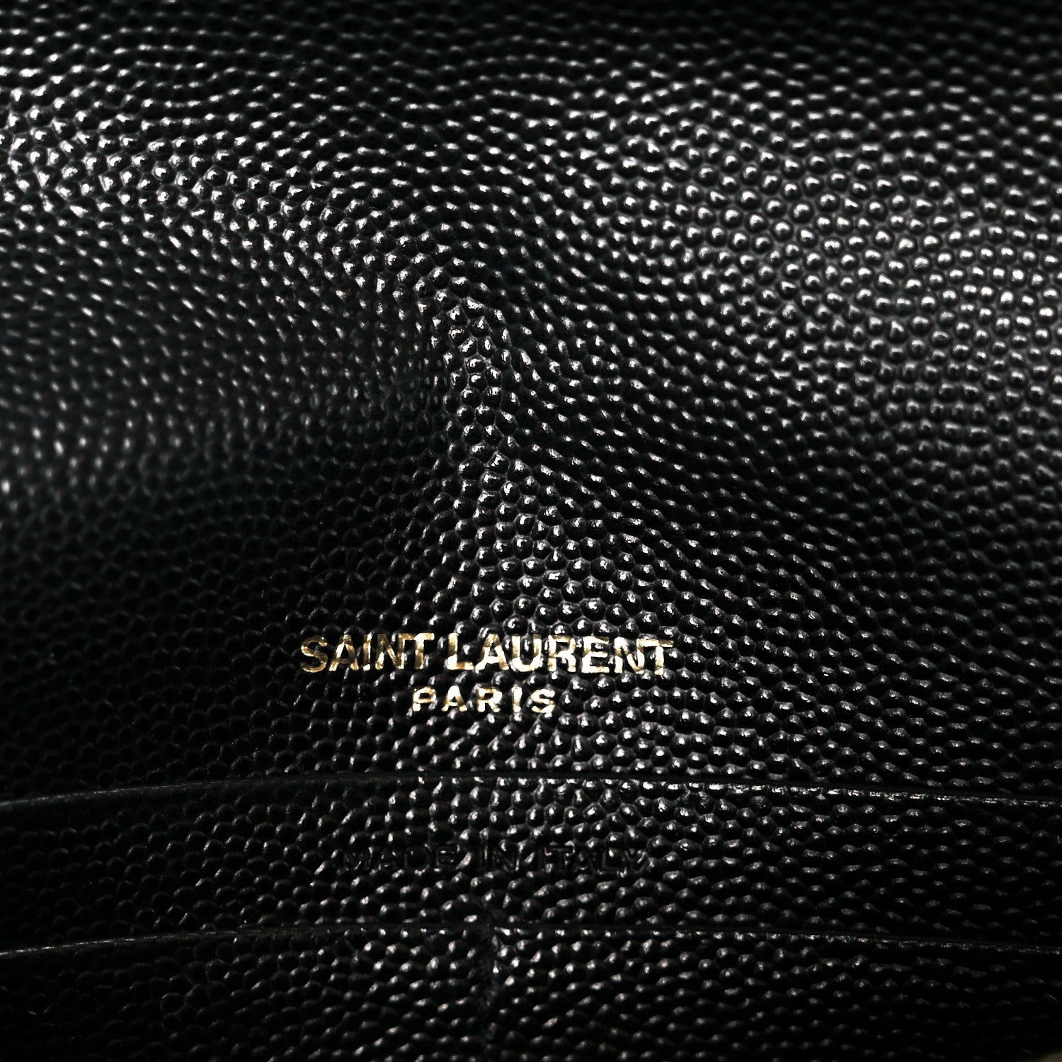 Saint Laurent Grain De Poudre Matelasse Chevron Monogram Envelope Chain Wallet Black 6 of 10