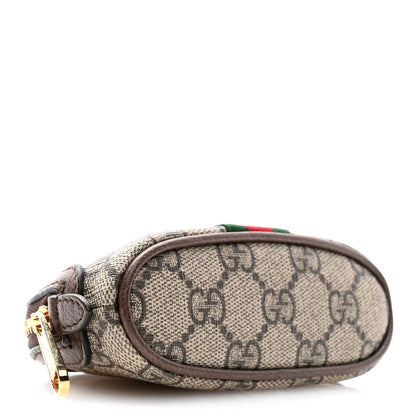 Gucci GG Supreme Monogram Web Ophidia Dome Key Pouch Beige New Acero 4 of 9