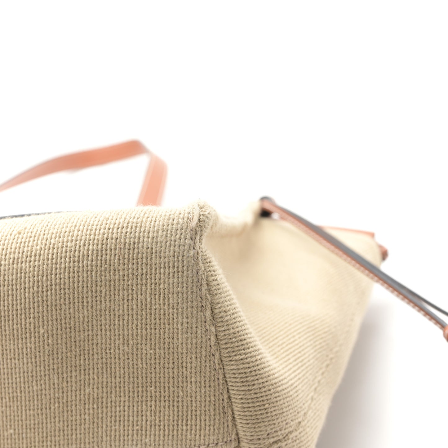 Canvas Calfskin Cushion Tote Natural