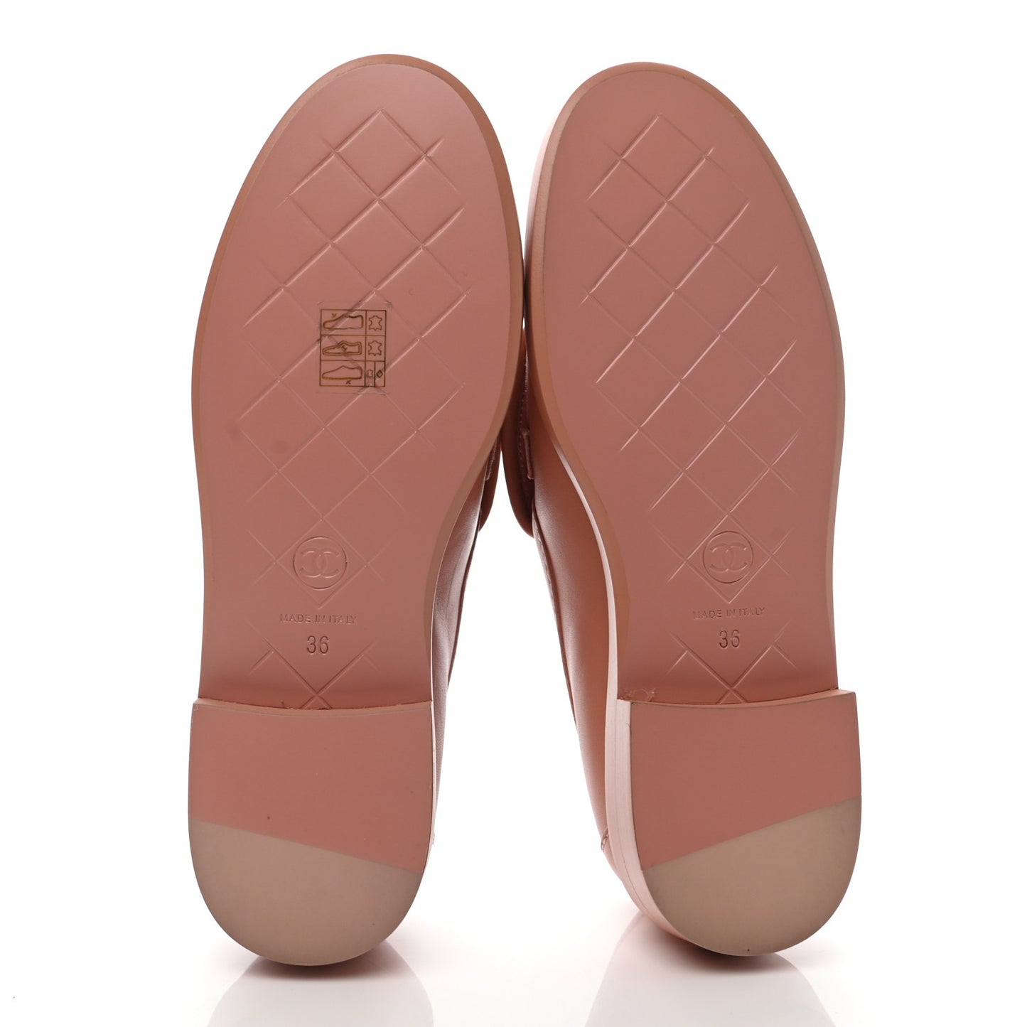 Lambskin Quilted CC Turnlock Loafers 36 Dark Pink