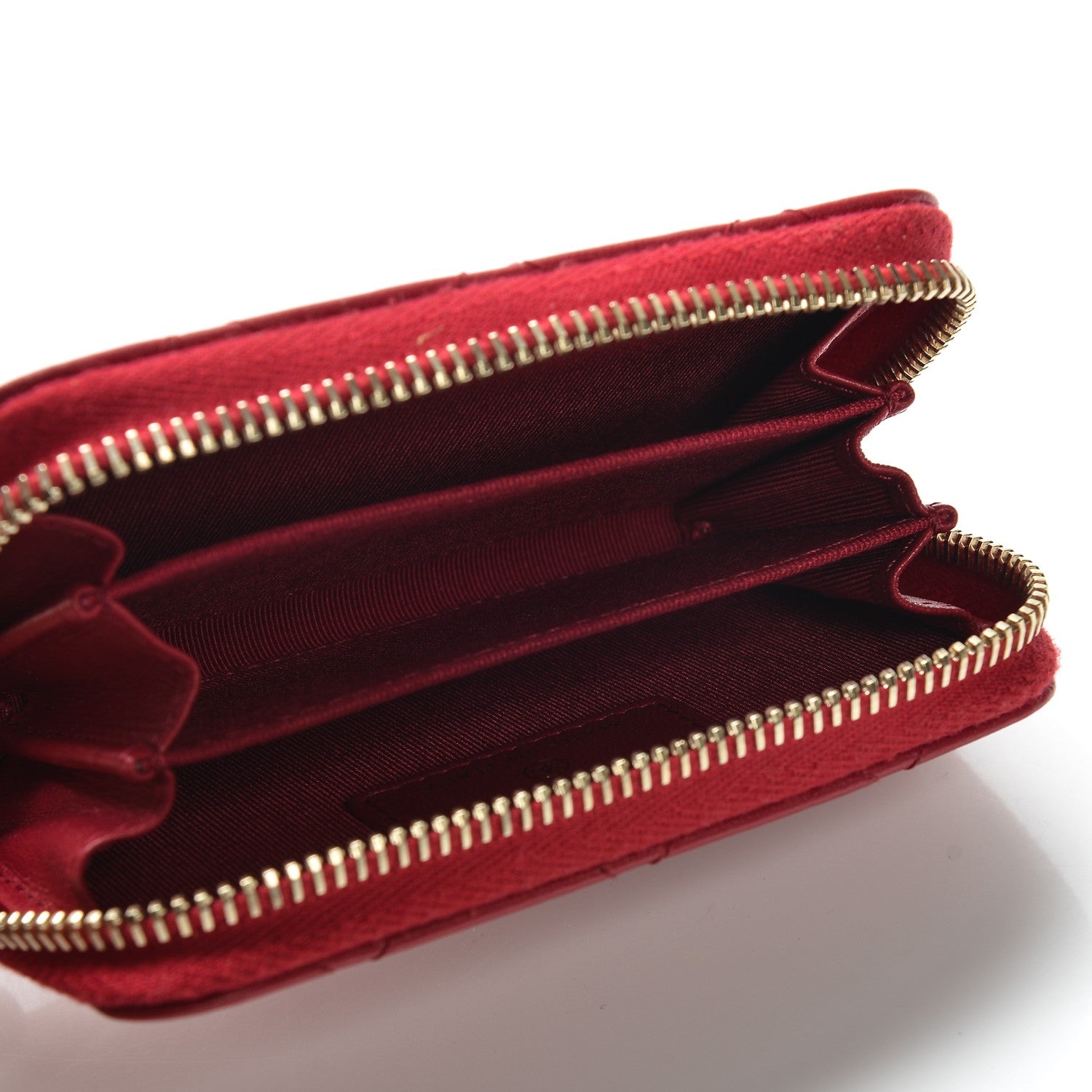 Chanel Lambskin Quilted Zip Around Coin Purse Dark Pink 5 of 7
