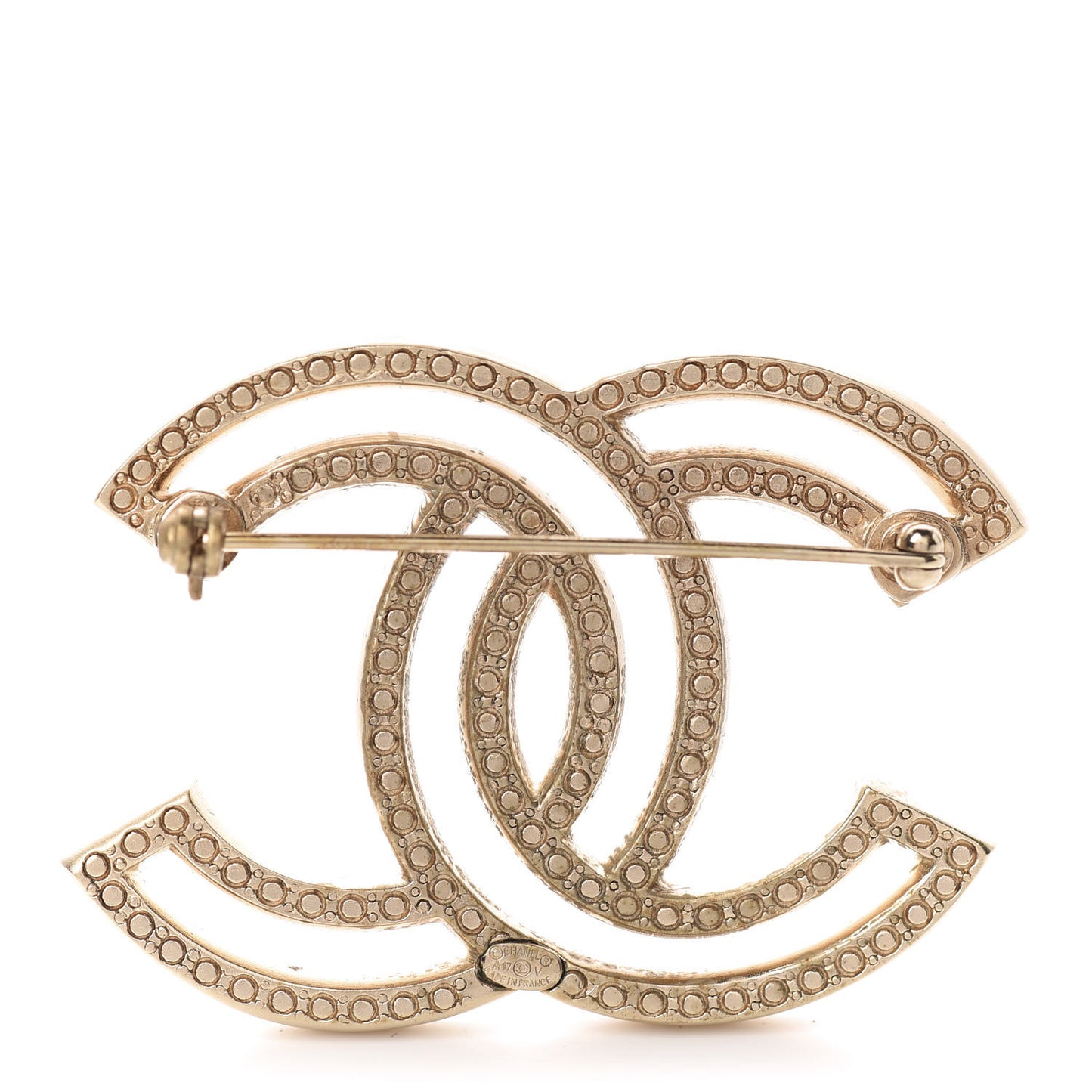 Crystal CC Brooch Gold