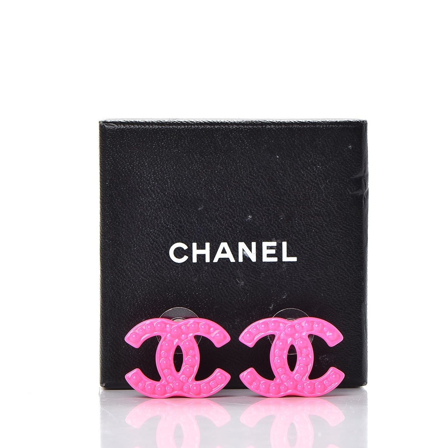Enamel CC Earrings Pink