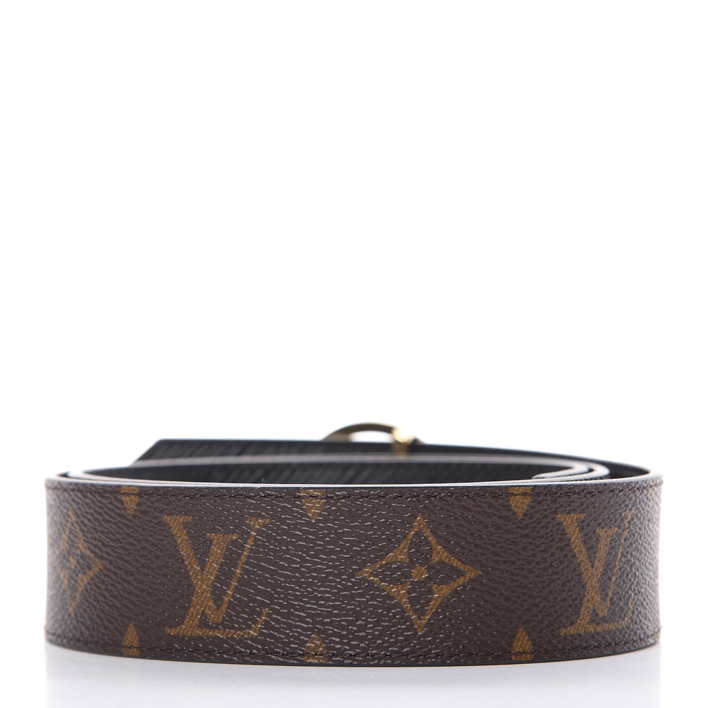 Monogram Epi 35mm LV Circle Reversible Belt 80 32 Black