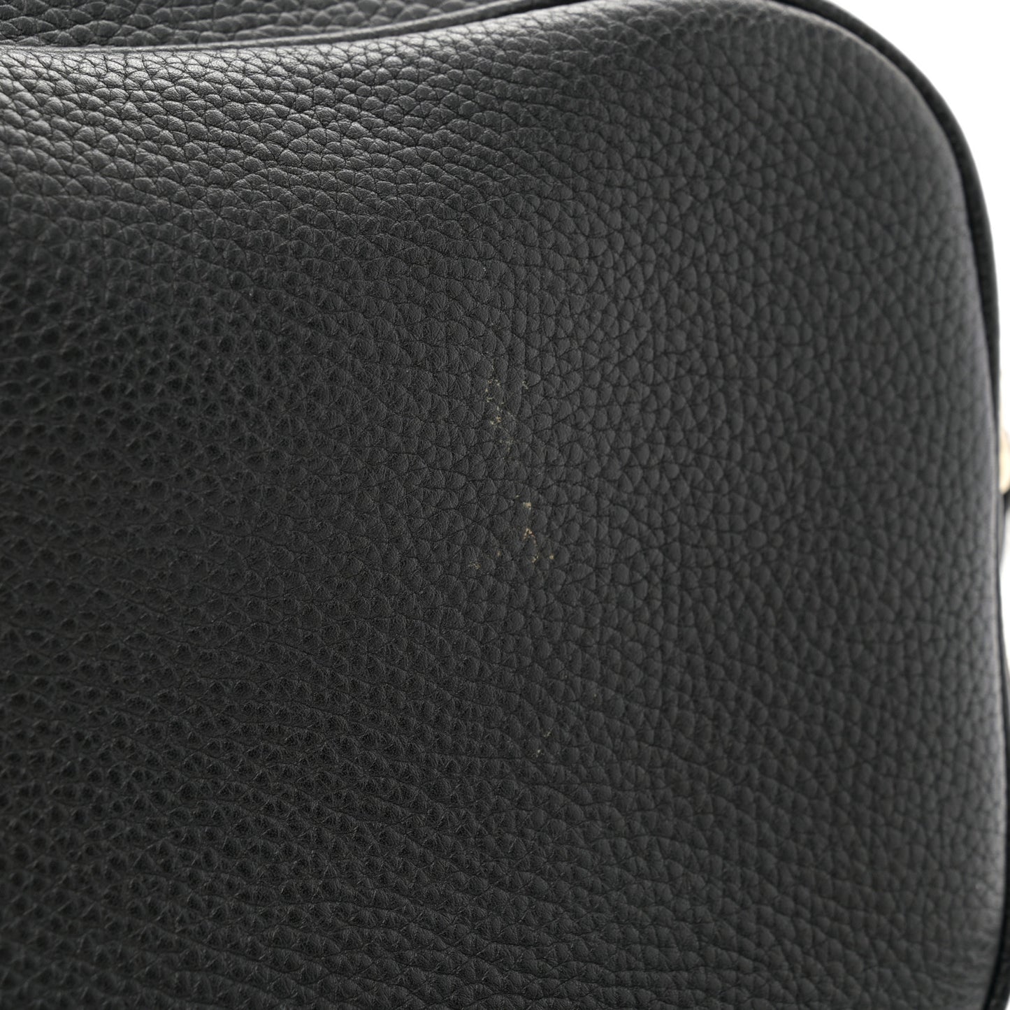 Pebbled Calfskin Small Soho Disco Bag Black