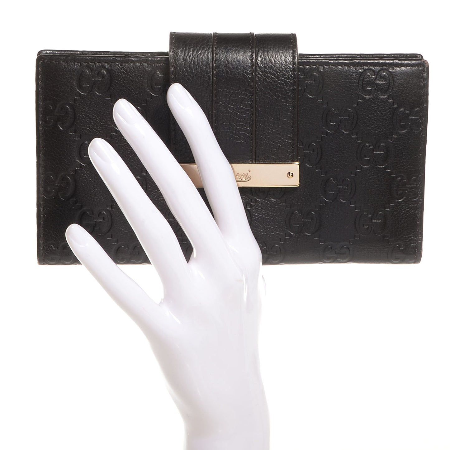 Guccissima Ladies Web Long Wallet Chocolate