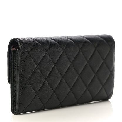 Chanel Caviar Quilted Large Gusset Flap Wallet Black 3 of 13