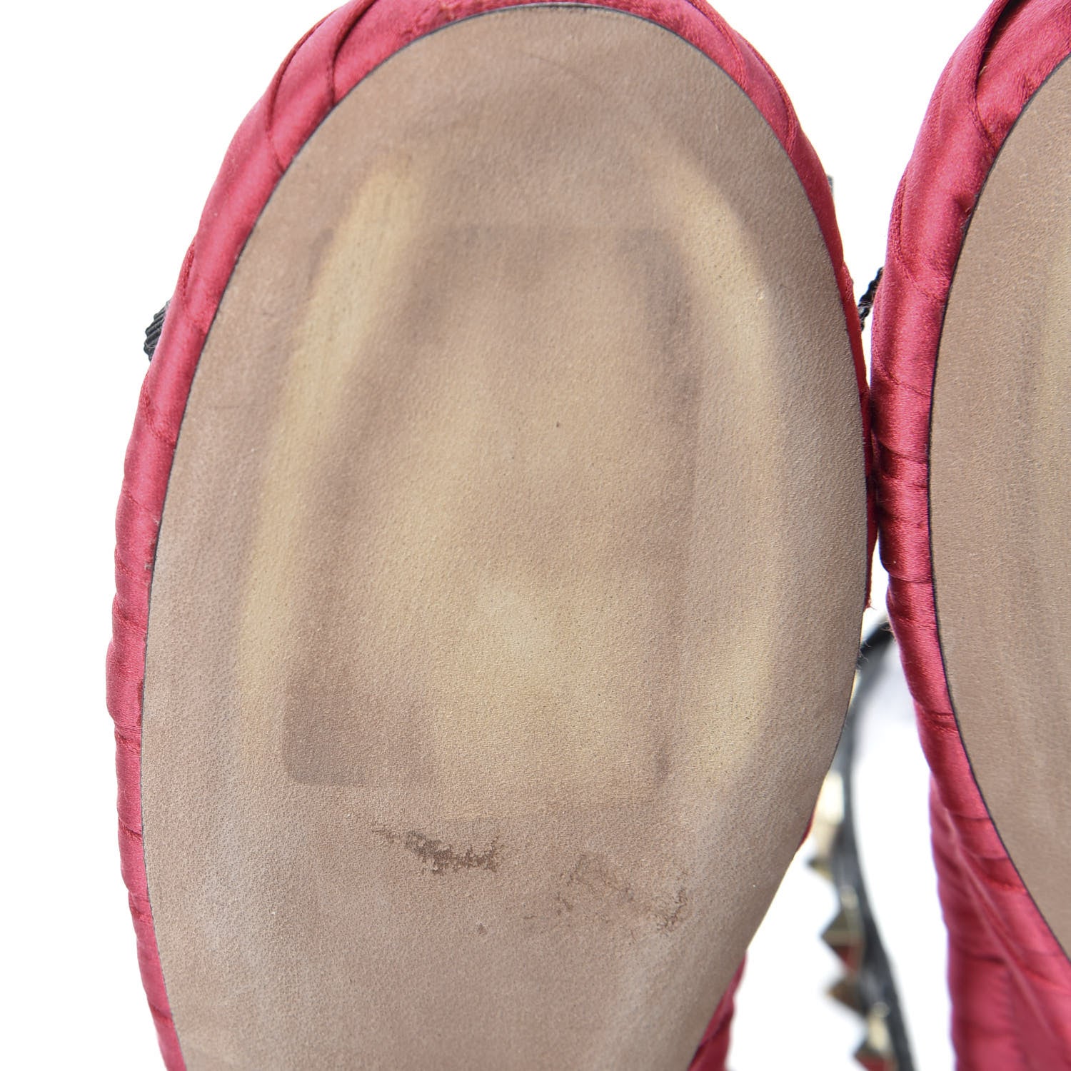 Valentino Garavani Satin Rockstud Ankle Strap Ballet Flats 35 Fuchsia 9 of 13