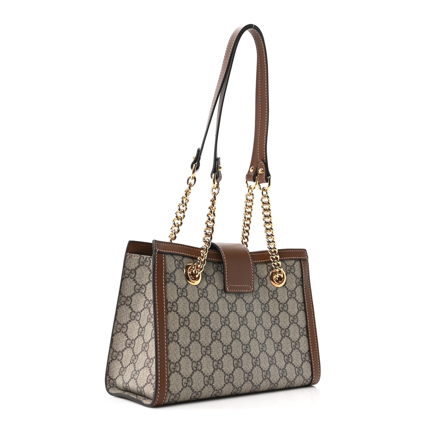 Gucci GG Supreme Monogram Calfskin Small Padlock Tote Beige Ebony Tuscany 3 of 10