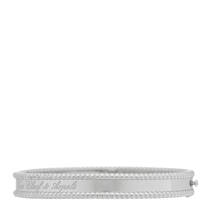 Van Cleef & Arpels 18K White Gold Perlee Signature Bangle Bracelet S 2 of 4