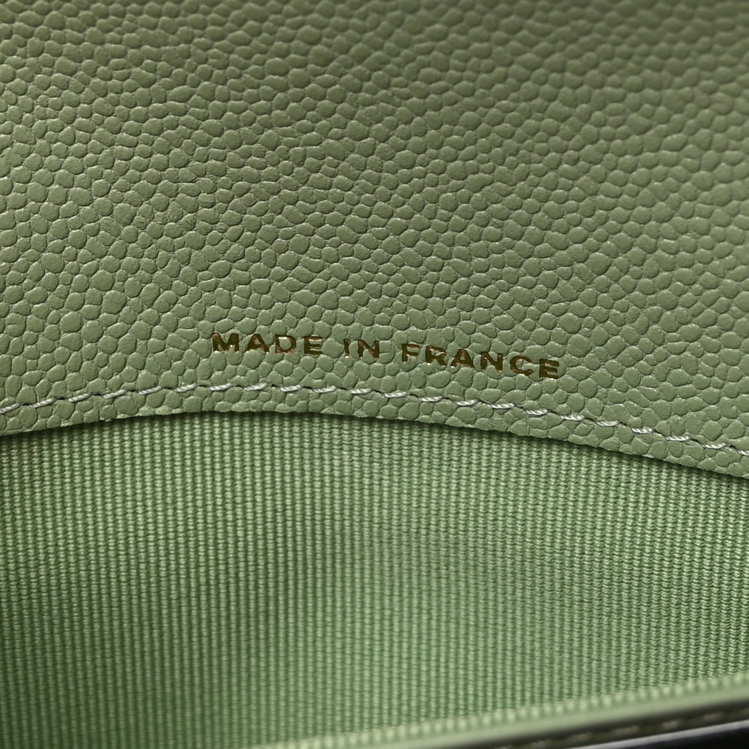 Chanel Caviar Quilted Large Gusset Flap Wallet Light Green 7 of 9