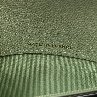 Chanel Caviar Quilted Large Gusset Flap Wallet Light Green 7 of 9