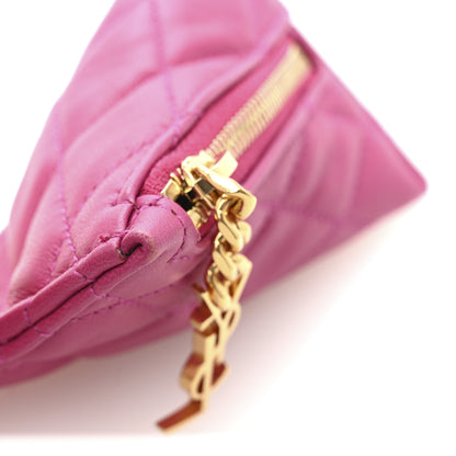Saint Laurent Lambskin Quilted Berlingo Bag Charm Fuchsia 7 of 7