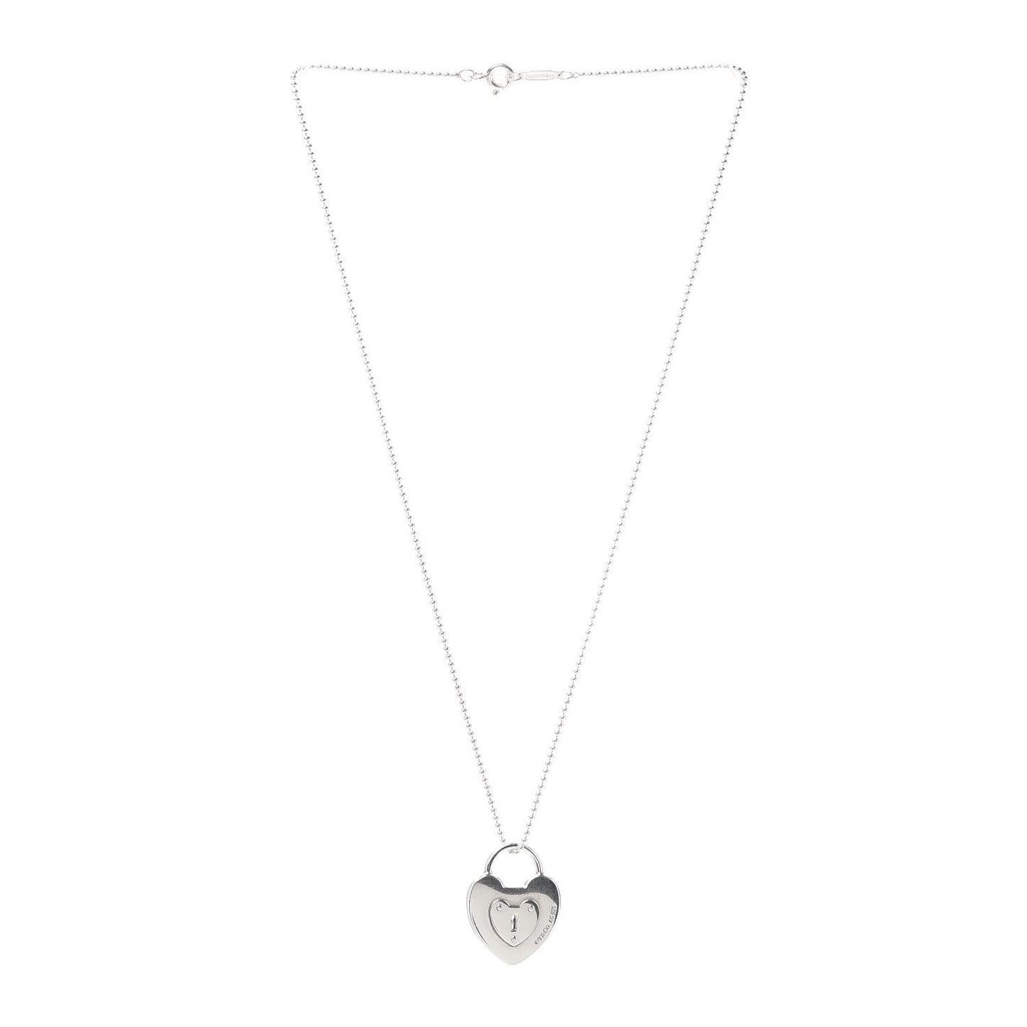 Sterling Silver Heart Lock Pendant Necklace