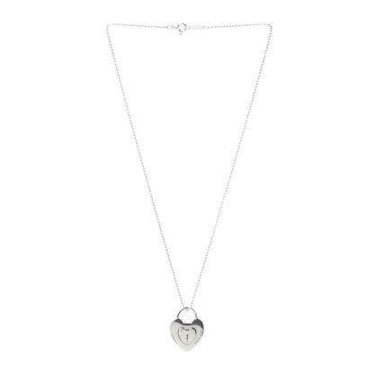 Tiffany Sterling Silver Heart Lock Pendant Necklace 3 of 5